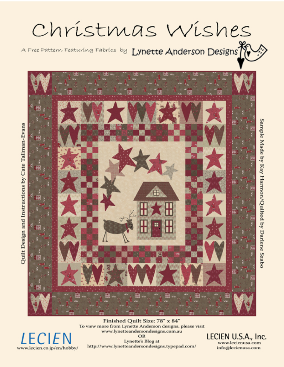 Christmas Wishes Quilt Pattern Templates Anderson Designs