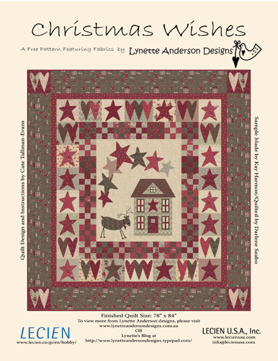 Christmas Wishes Quilt Pattern Templates - Lynette Anderson Designs, Page 1