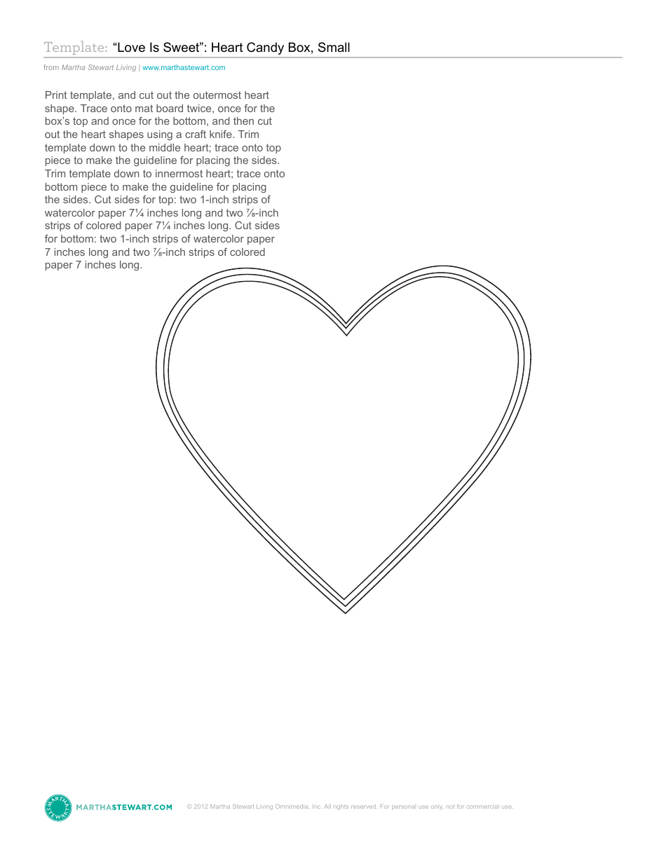 Heart Candy Box Template by Martha Stewart Living Omnimedia