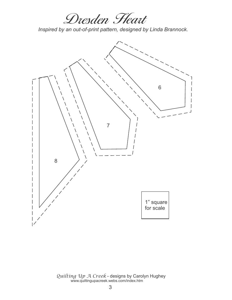 Dresden Heart Quilt Pattern Templates, Page 3