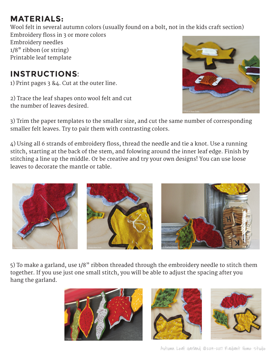Autumn Leaves Embroidering Pattern Templates - Radiant Home Studio, Page 2