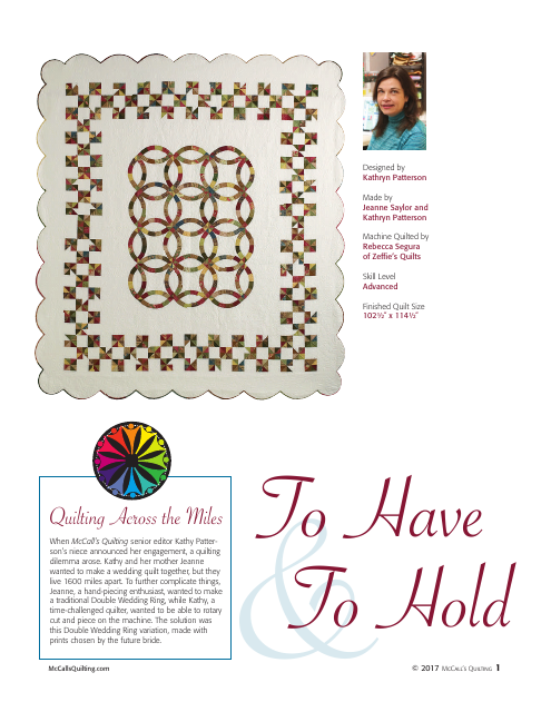 Double Wedding Ring Quilt Pattern Templates - Mccall's Quilting