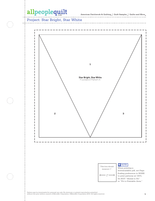 Star Bright, Star White Quilt Pattern Templates - Meredith Corporation