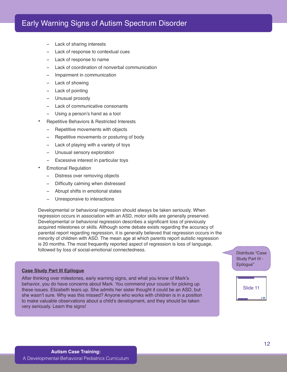Early Warning Signs of Autism Spectrum Disorder - First Signs, Inc., Page 14