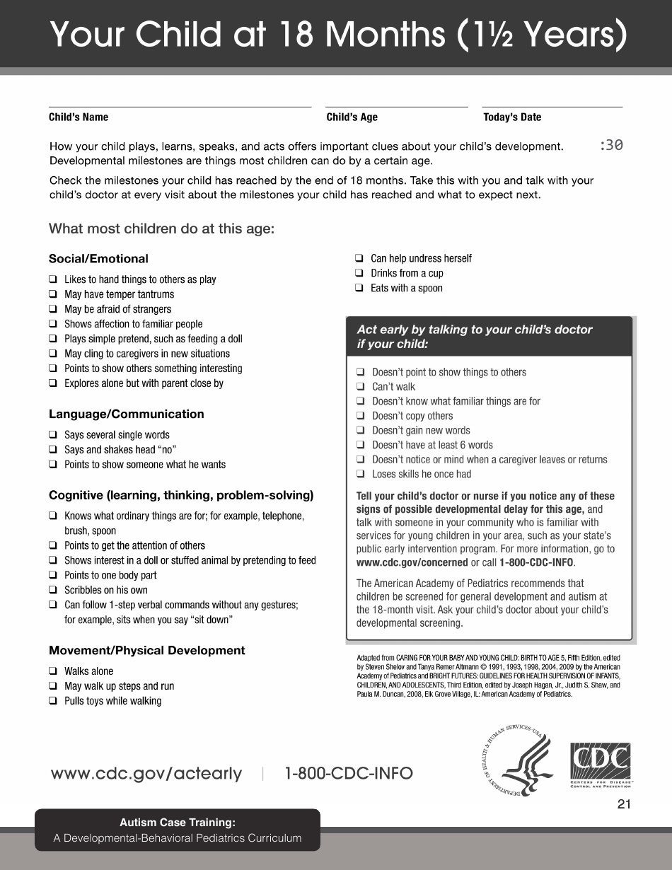 Early Warning Signs of Autism Spectrum Disorder - First Signs, Inc., Page 23
