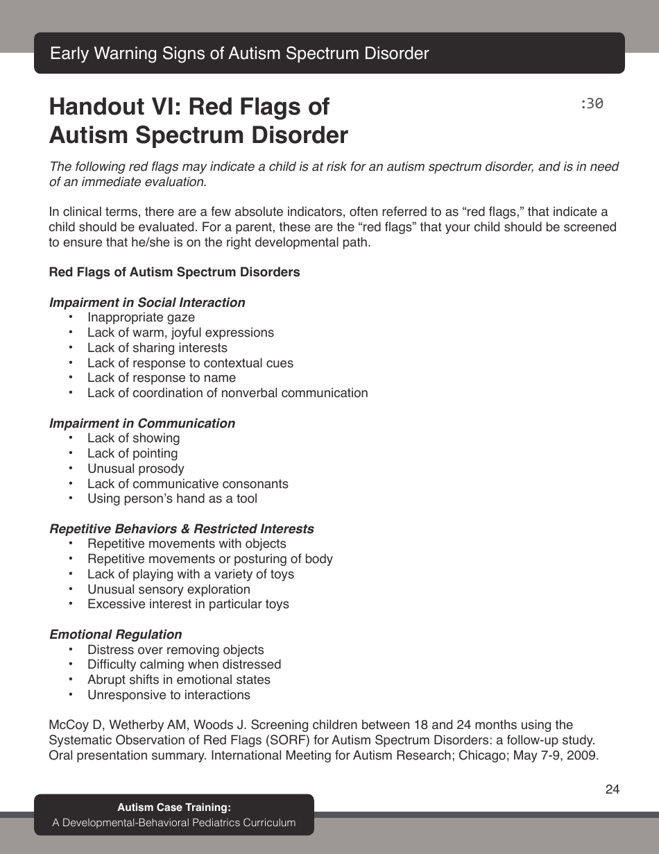 Early Warning Signs of Autism Spectrum Disorder - First Signs, Inc., Page 26
