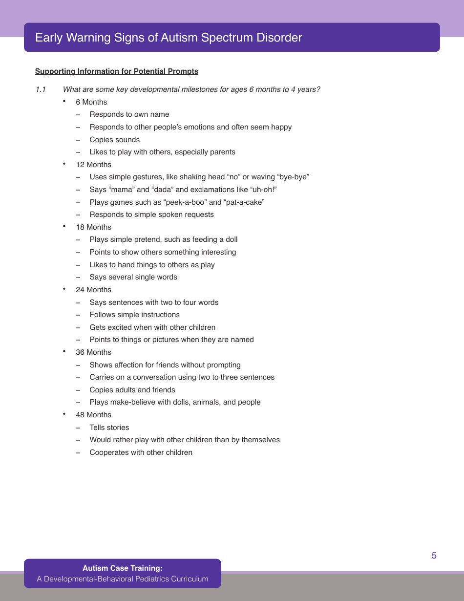 Early Warning Signs of Autism Spectrum Disorder - First Signs, Inc., Page 7