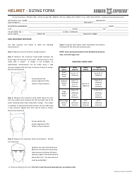 Document preview: Helmet Sizing Chart - Armor Express