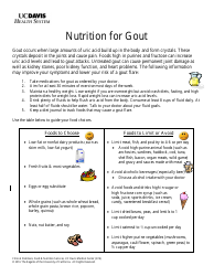 Document preview: Gout Nutrition Chart - the Regents of the University of California