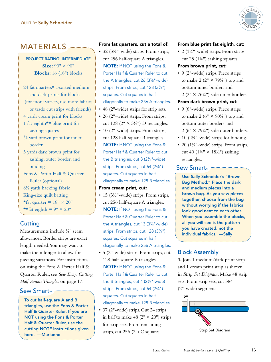 Pinwheel Scrap Quilt Pattern Template, Page 13