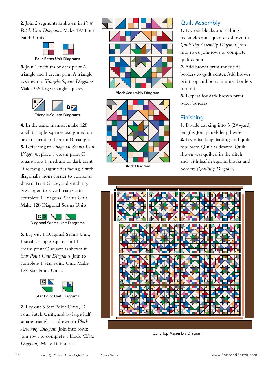Pinwheel Scrap Quilt Pattern Template, Page 14