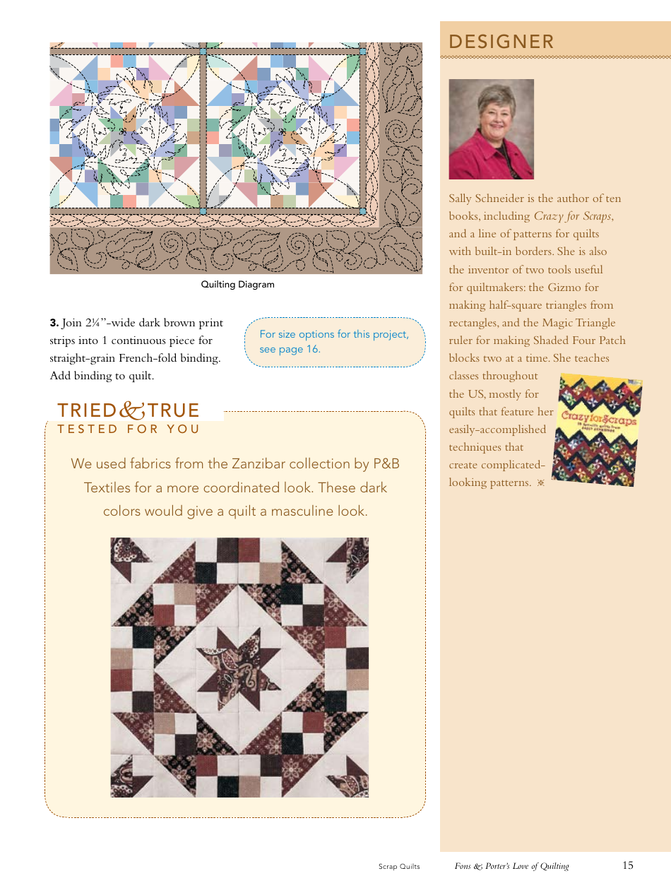 Pinwheel Scrap Quilt Pattern Template, Page 15