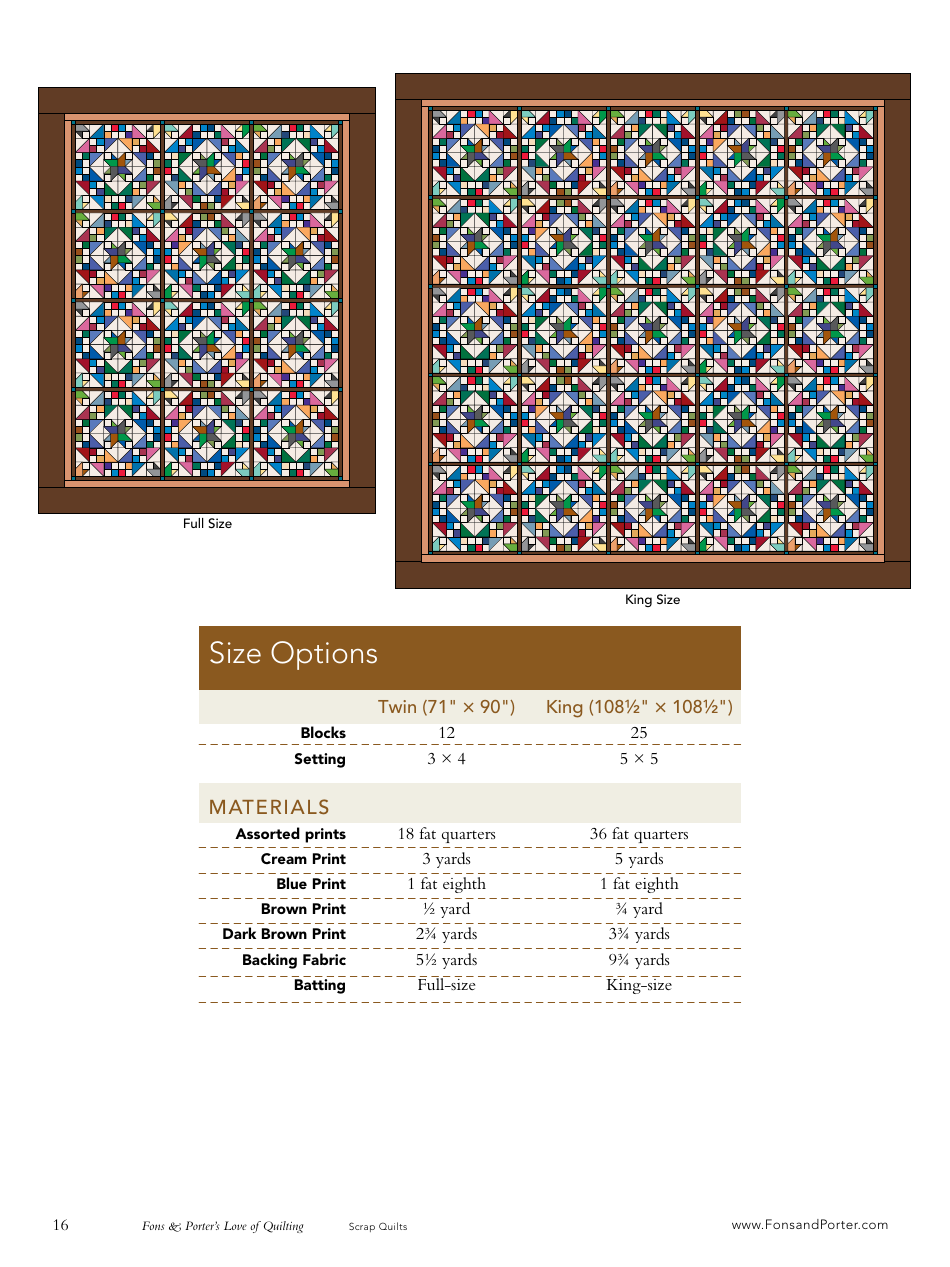 Pinwheel Scrap Quilt Pattern Template, Page 16