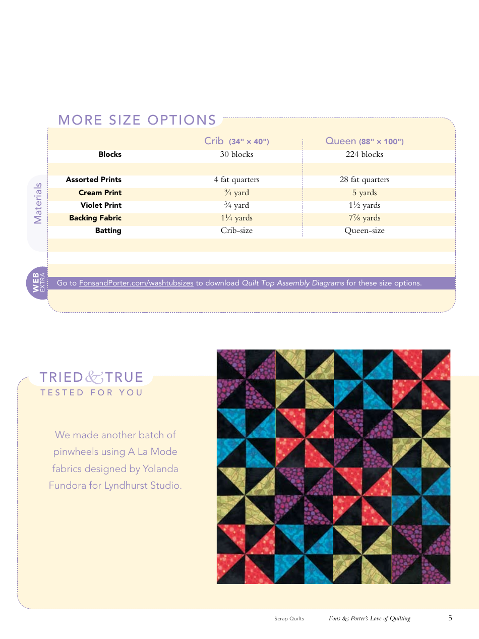 Pinwheel Scrap Quilt Pattern Template, Page 5