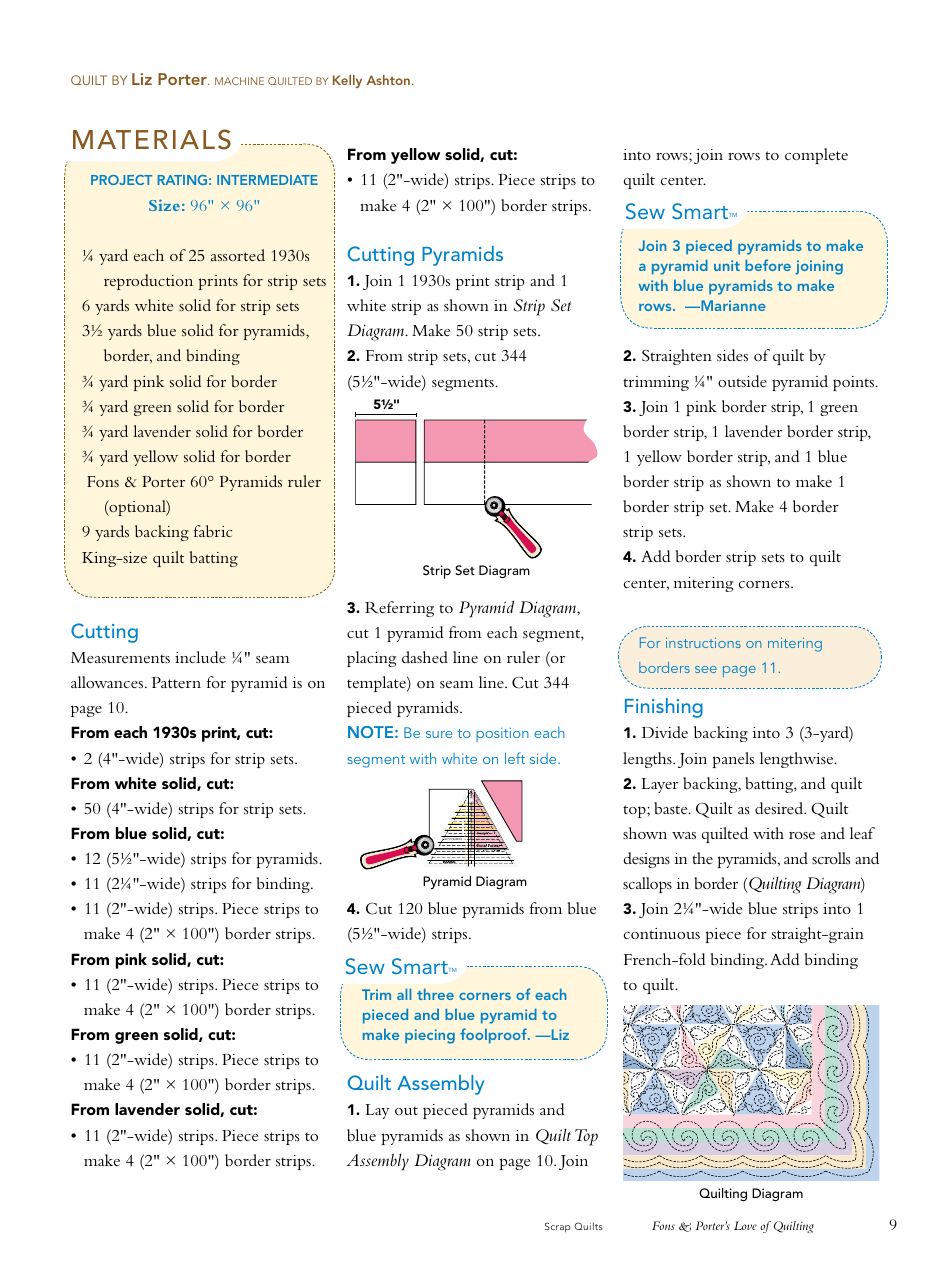 Pinwheel Scrap Quilt Pattern Template, Page 9