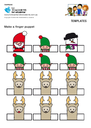 Document preview: Christmas Finger Puppet Templates - for Teachers for Students