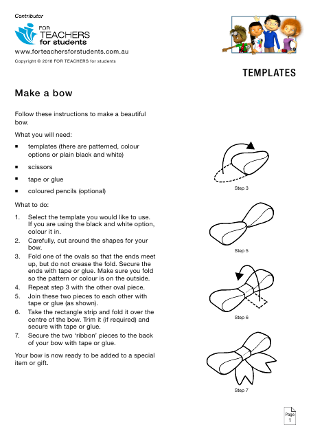 Paper Bow Templates - for Teachers for Students
