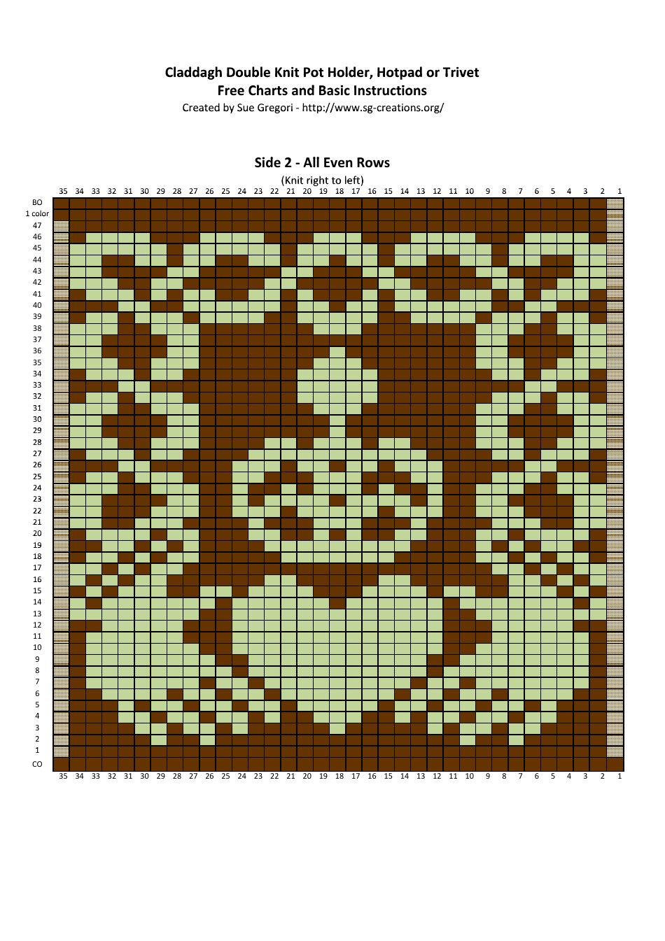 Claddagh Double Knit Pot Holder, Hotpad or Trivet Pattern, Page 3