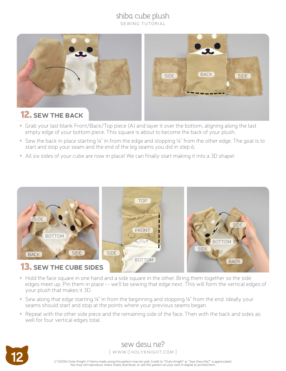 Shiba Cube Puppy Plush Template - Choly Knight, Page 12