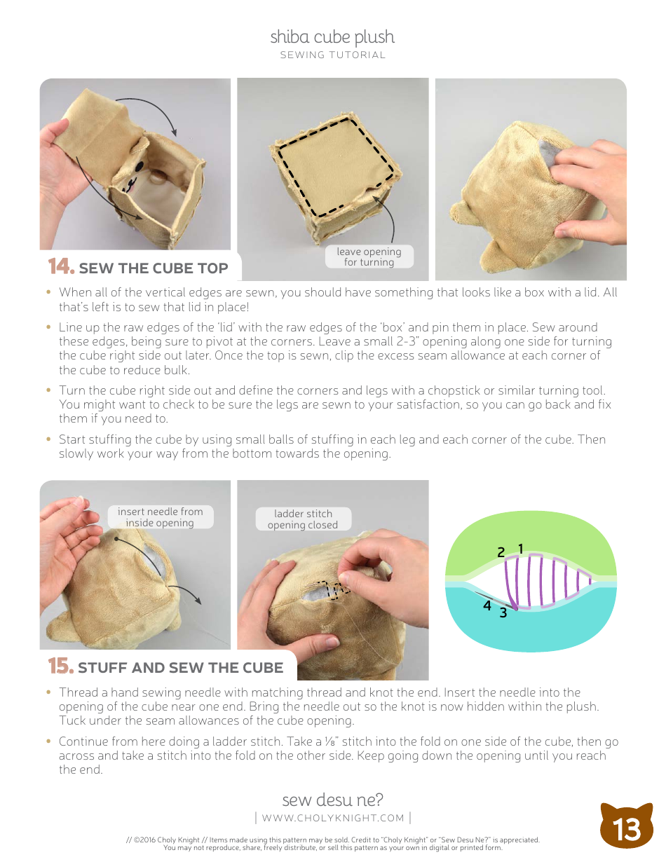 Shiba Cube Puppy Plush Template - Choly Knight, Page 13