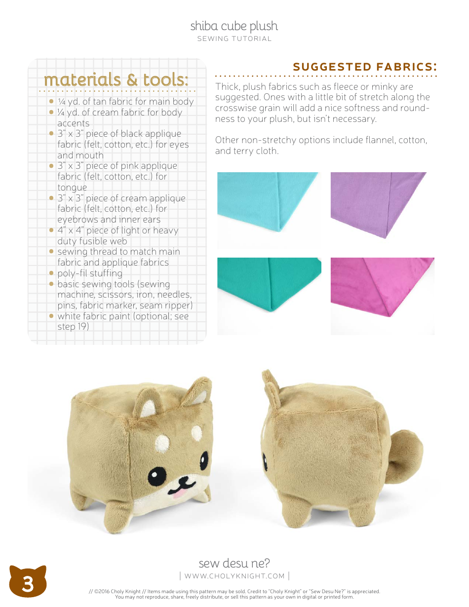 Shiba Cube Puppy Plush Template - Choly Knight, Page 3