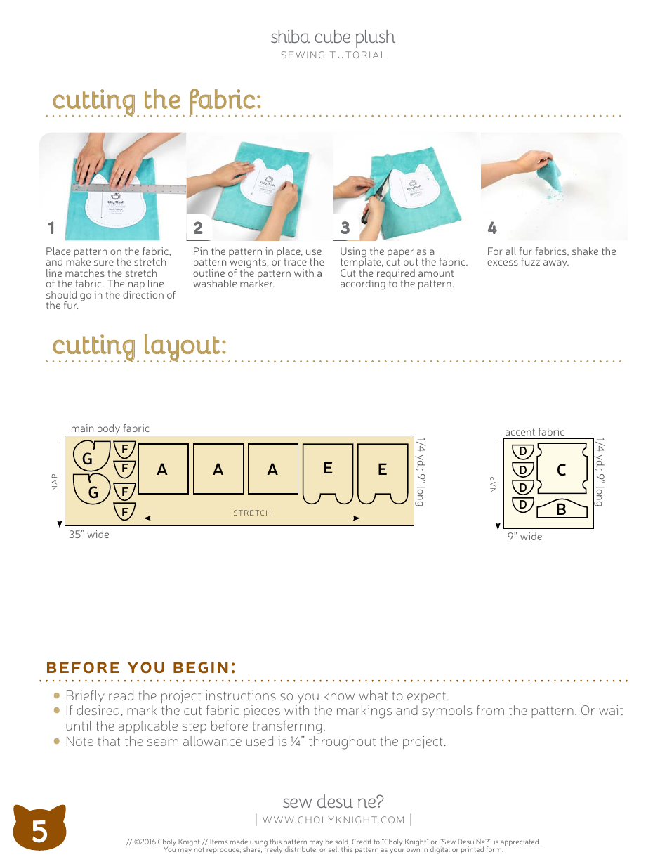 Shiba Cube Puppy Plush Template - Choly Knight, Page 5