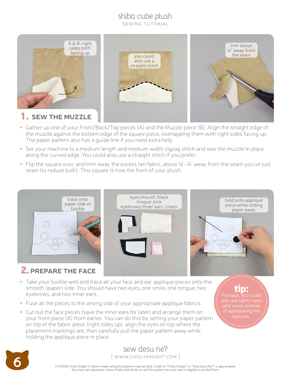Shiba Cube Puppy Plush Template - Choly Knight, Page 6