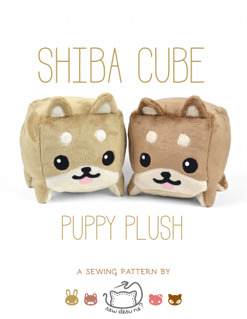 Shiba Cube Puppy Plush Template by Choly Knight - A Cute and Detailed DIY Sewing Pattern Ideal for Dog Lovers