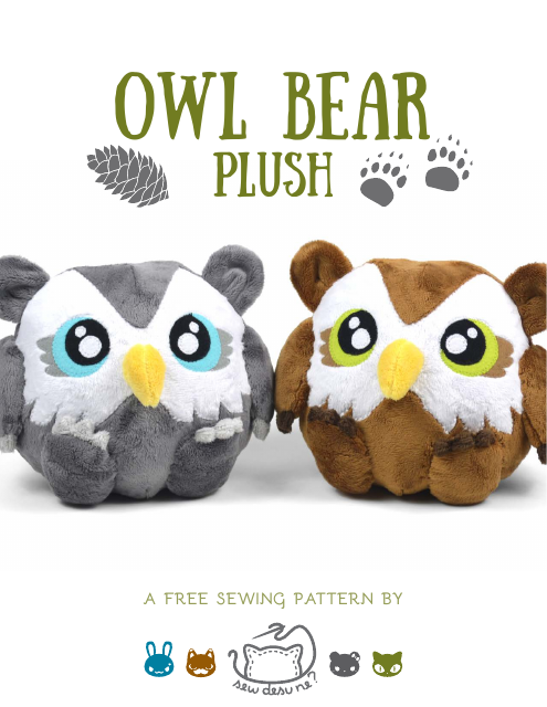 Owl Bear Plush Template - Free Download