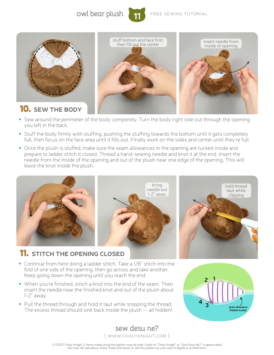 Owl Bear Plush Template - Choly Knight, Page 11