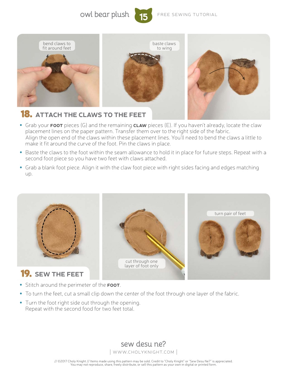 Owl Bear Plush Template - Choly Knight, Page 15