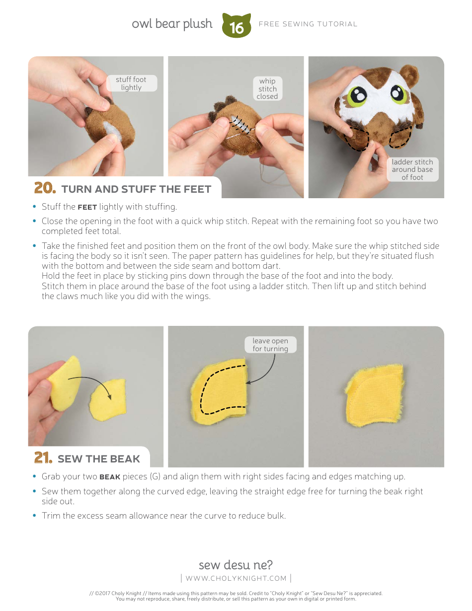 Owl Bear Plush Template - Choly Knight, Page 16