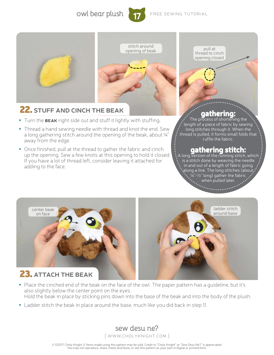 Owl Bear Plush Template - Choly Knight, Page 17