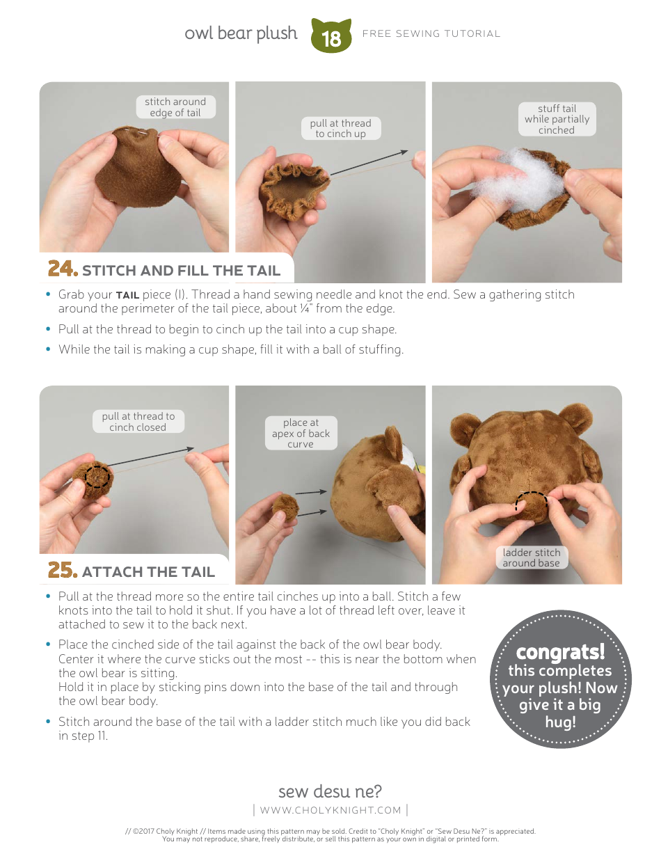Owl Bear Plush Template - Choly Knight, Page 18