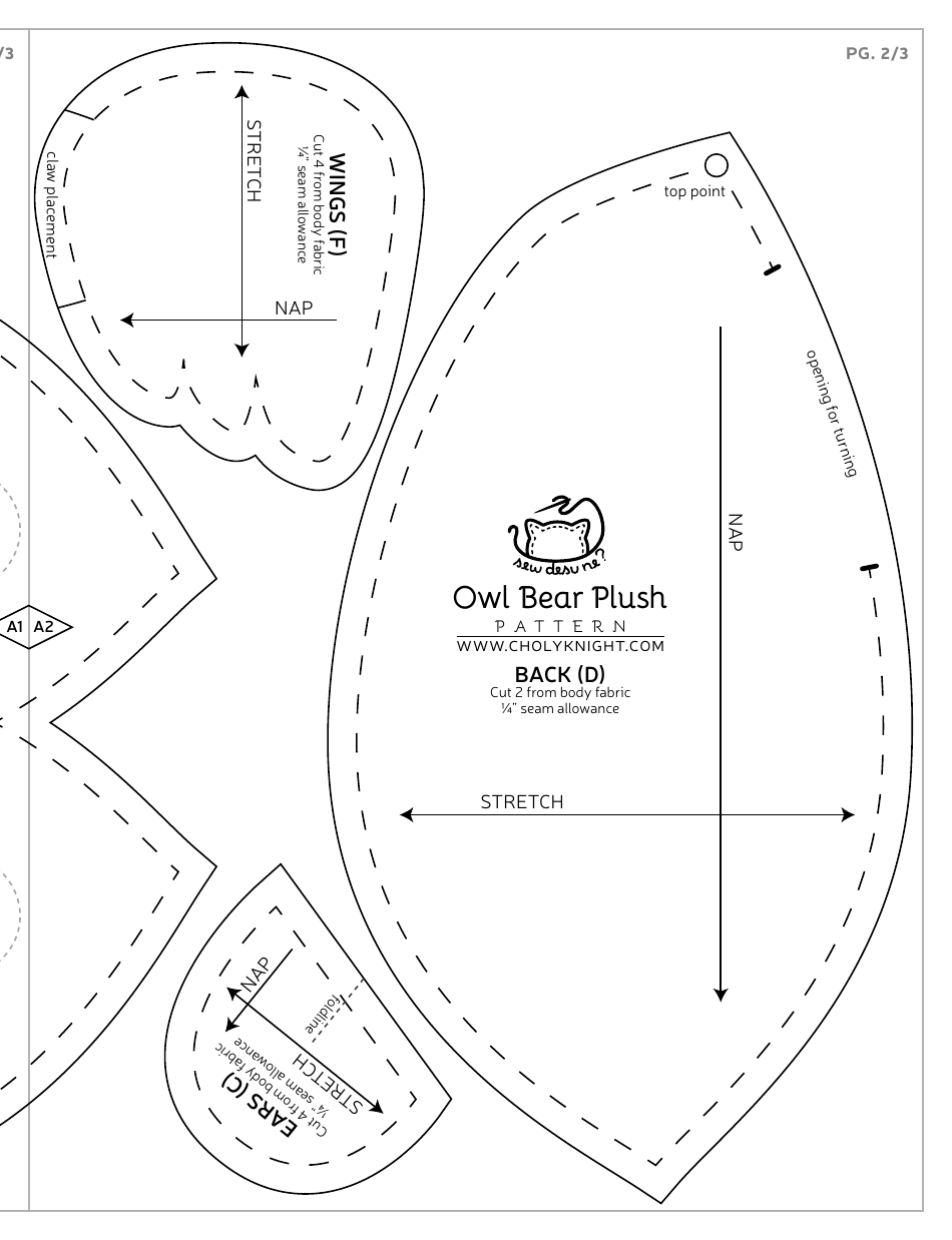 Owl Bear Plush Template - Choly Knight, Page 20