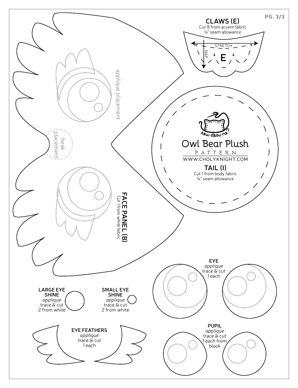 Owl Bear Plush Template - Choly Knight, Page 21