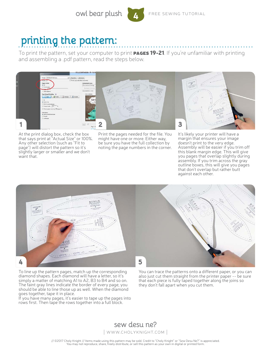 Owl Bear Plush Template - Choly Knight, Page 4