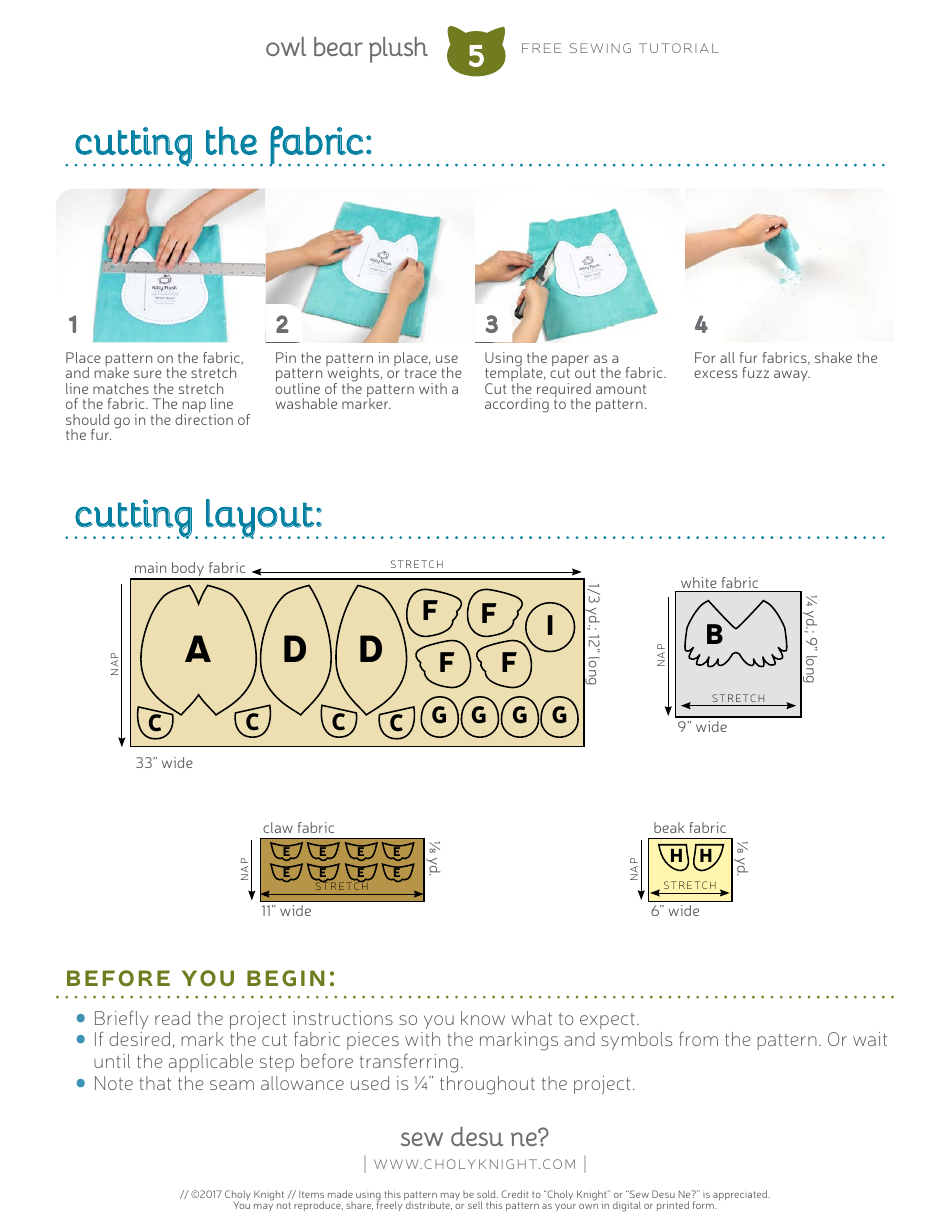 Owl Bear Plush Template - Choly Knight, Page 5