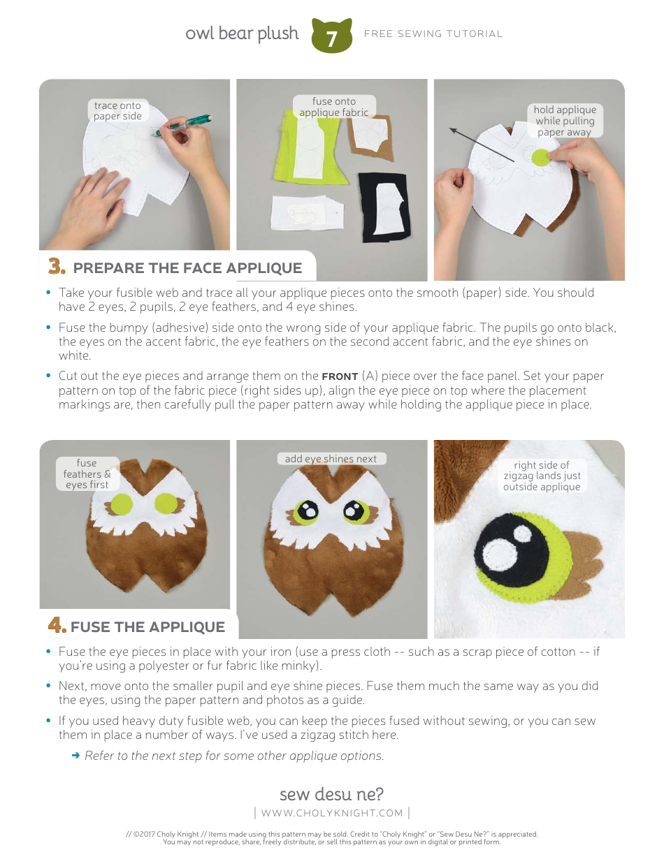 Owl Bear Plush Template - Choly Knight, Page 7