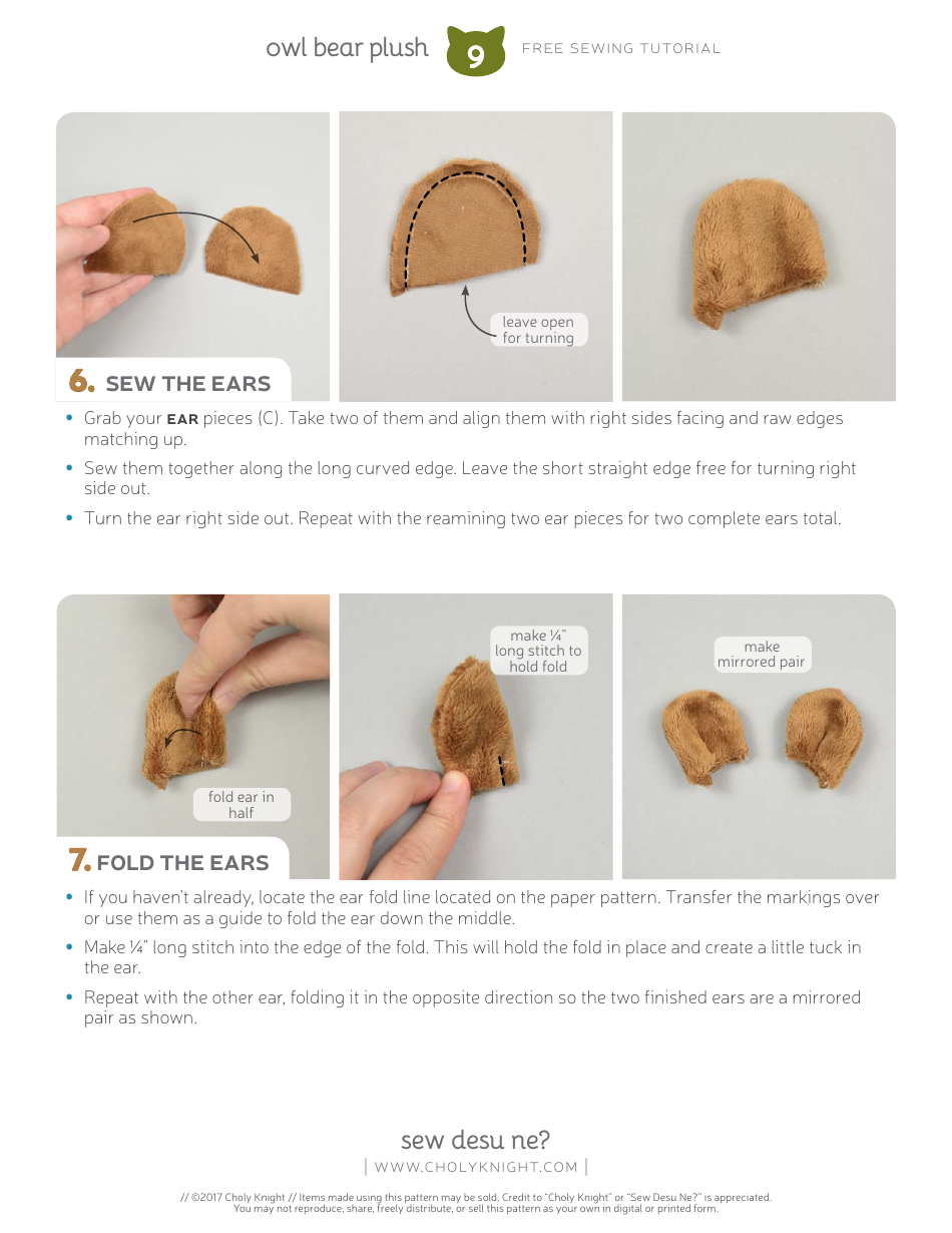 Owl Bear Plush Template - Choly Knight, Page 9