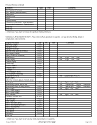 Comprehensive Adult New Patient Health History Questionnaire, Page 3