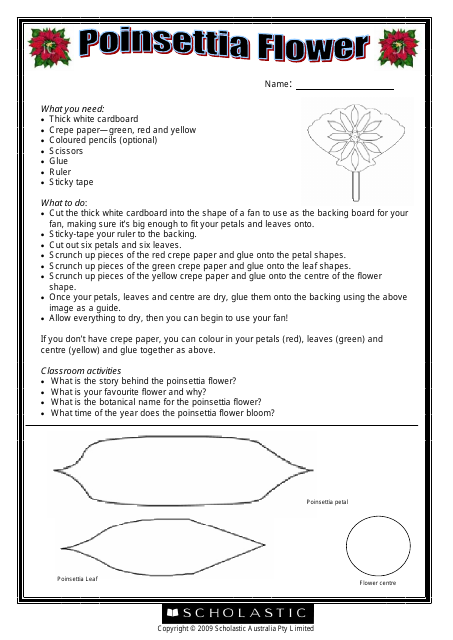 Poinsettia Flower Template - Scholastic Australia Pty Limited
