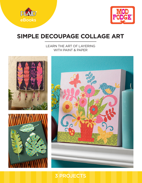 Bright & Cheerful Floral Decoupage Collage Art - Plaid Enterprises
