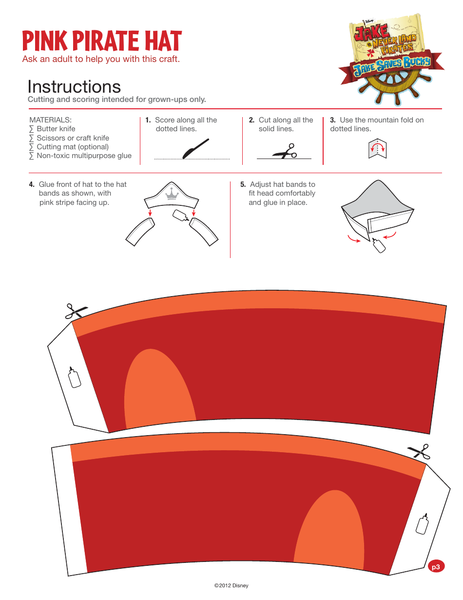 Paper Pirate Hat Craft Template - Disney, Page 3