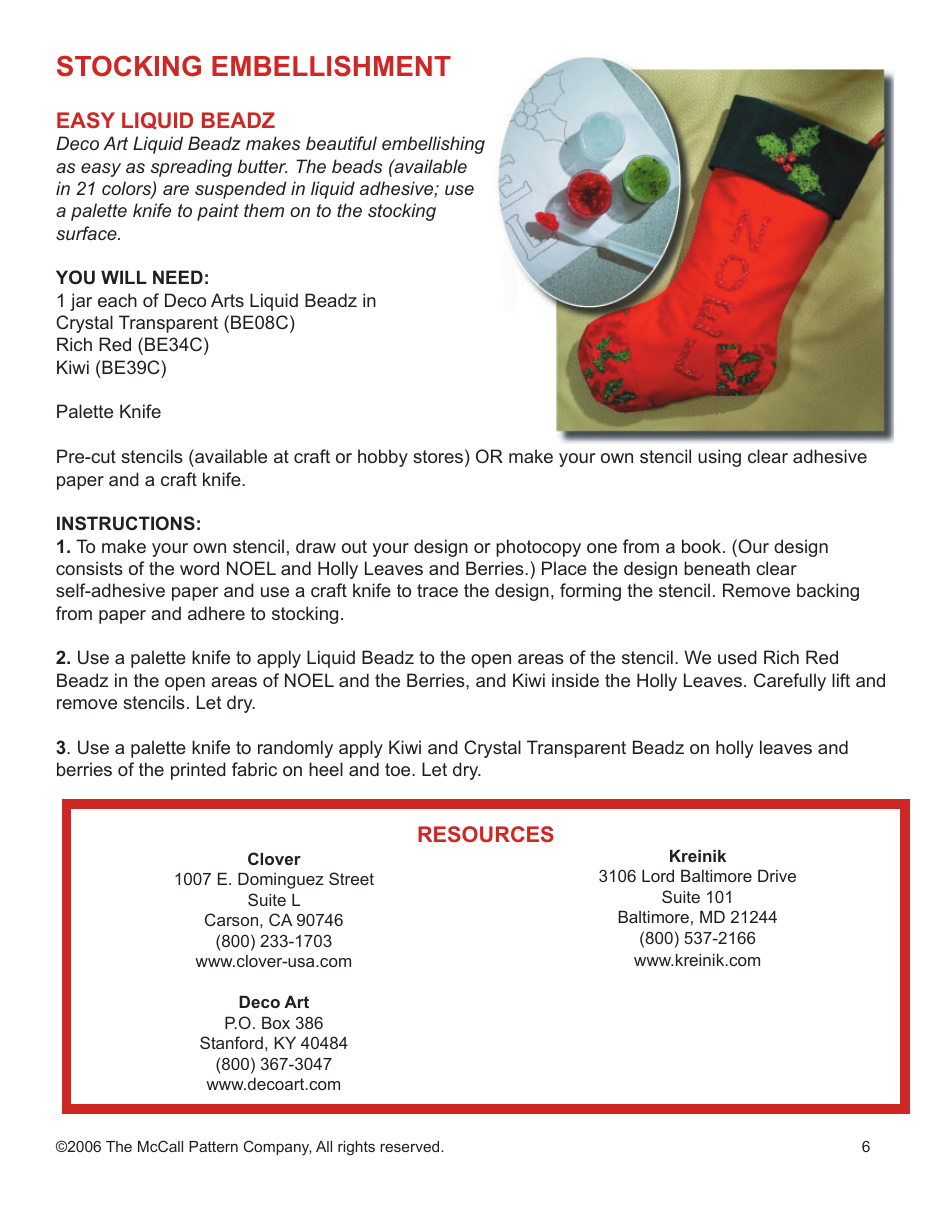 Christmas Stocking Template - the Mccall Pattern Company, Page 6