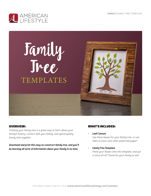 Family Tree Template - American Lifestyle