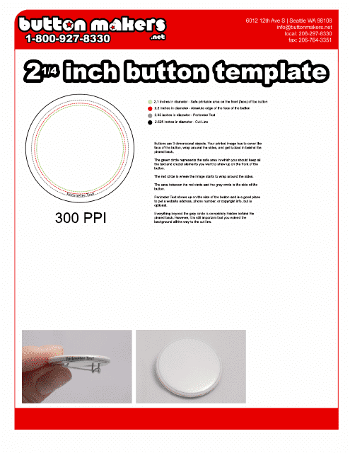 2.25 Button Template - 300 Ppi