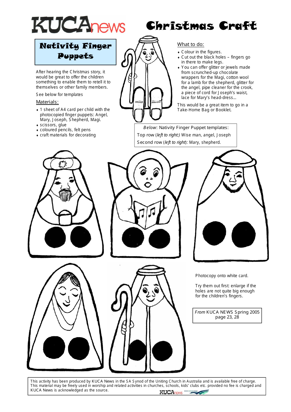 Nativity Finger Puppet Templates Download Printable PDF Templateroller