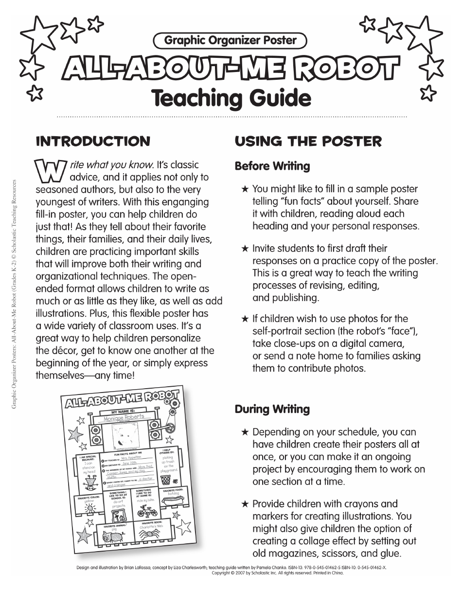 All-about-Me Robot Template - Scholastic Teaching Resources, Page 2