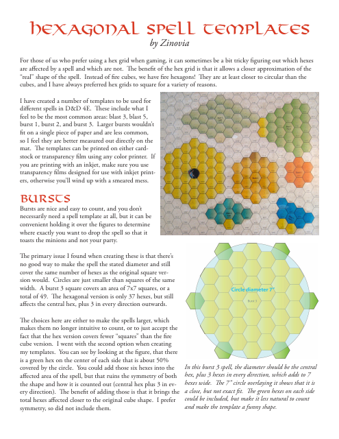 Purchase D&D Hexagonal Spell Templates by Robin Monogue